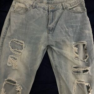 Distressed Light Blue Men's Jeans